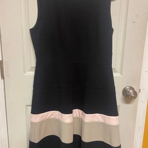 Tommy Hilfiger Black and Pink A-Line Midi Dress